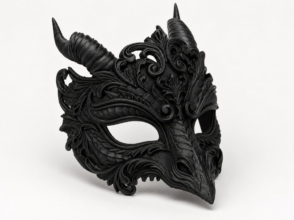 The Dragon's Oath — Dragon Masquerade Mask, Halloween Costume, Hand-Painted