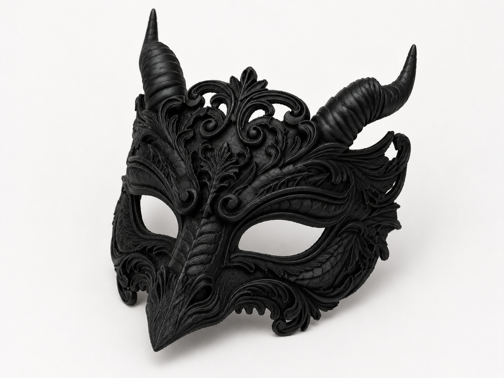 The Dragon's Oath — Dragon Masquerade Mask, Halloween Costume, Hand-Painted
