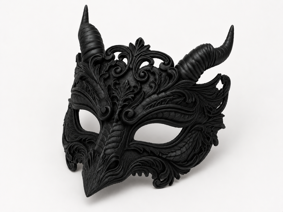 The Dragon's Oath — Dragon Masquerade Mask, Halloween Costume, Hand-Painted