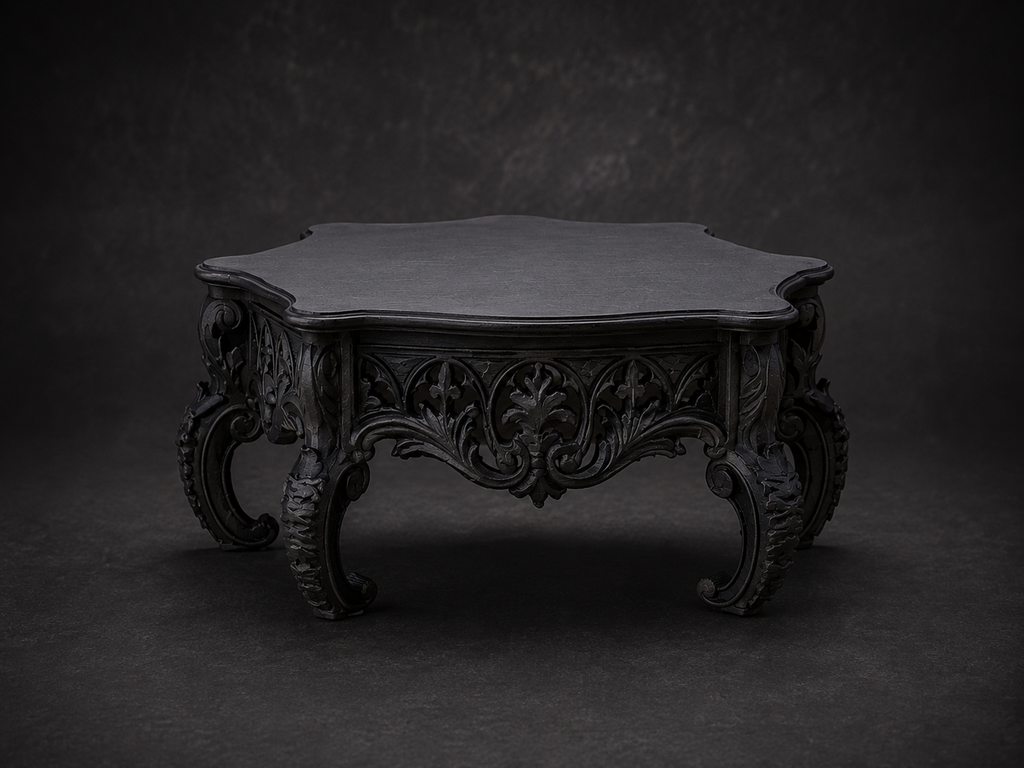 The Royal Reliquary — Ornate Plant Stand, Gothic Pedestal Riser, Hand-Painted