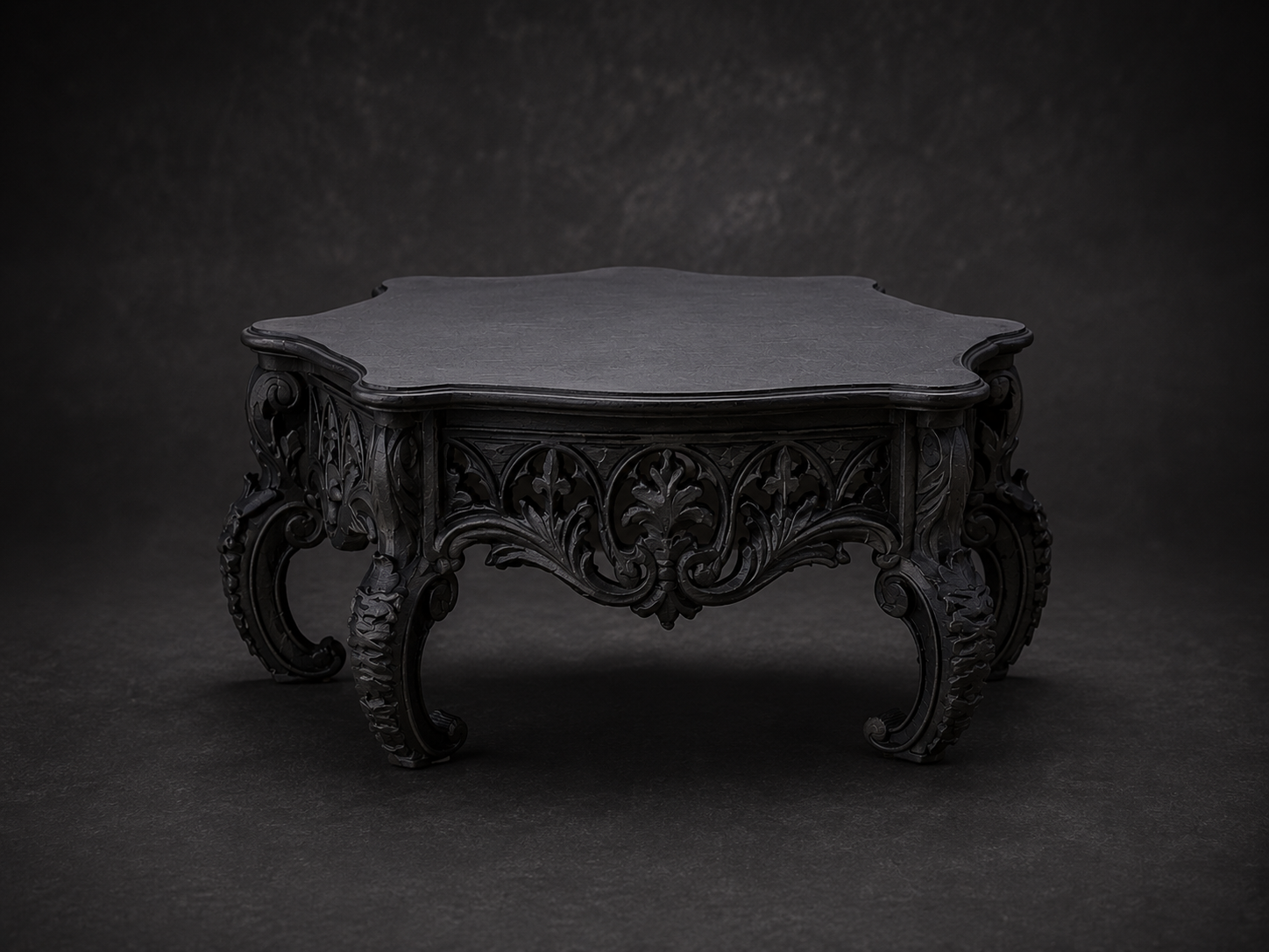 The Royal Reliquary — Ornate Plant Stand, Gothic Pedestal Riser, Hand-Painted