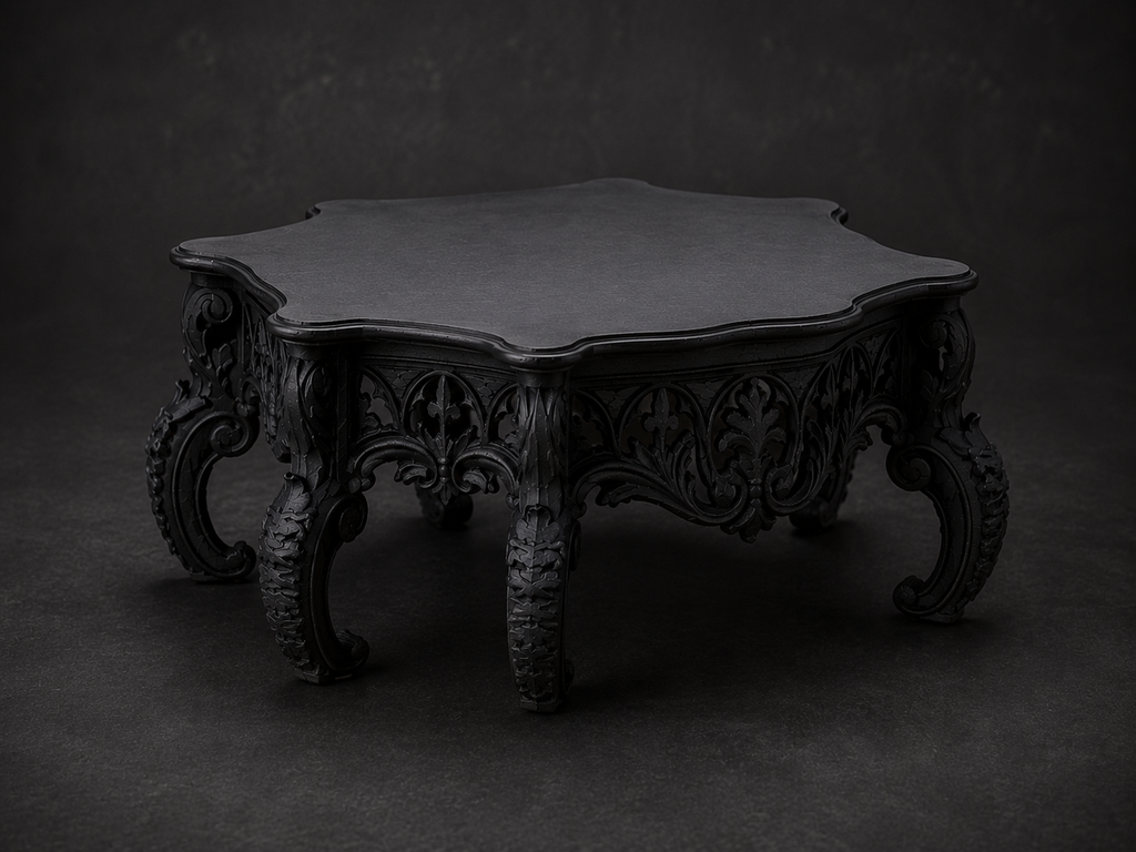 The Royal Reliquary — Ornate Plant Stand, Gothic Pedestal Riser, Hand-Painted