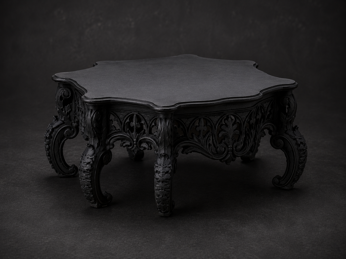 The Royal Reliquary — Ornate Plant Stand, Gothic Pedestal Riser, Hand-Painted