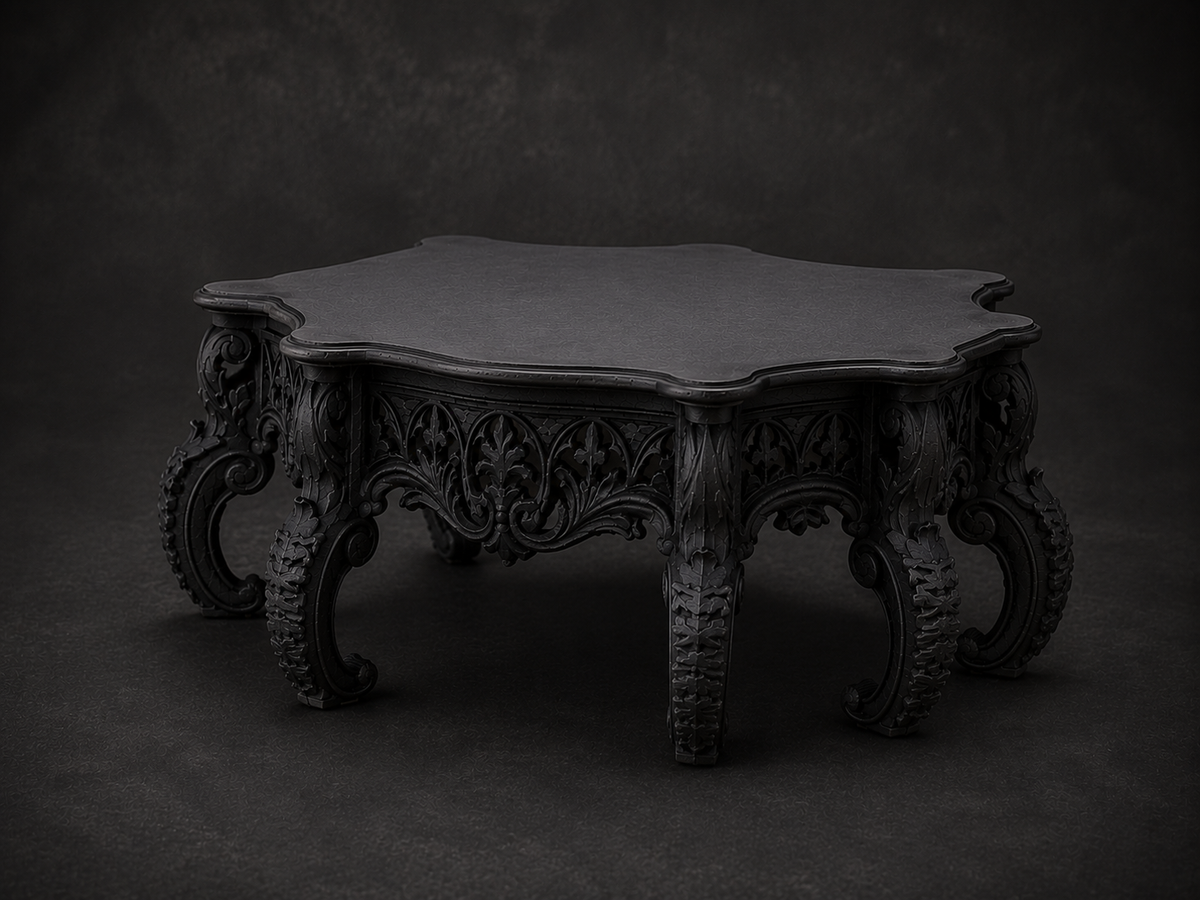 The Royal Reliquary — Ornate Plant Stand, Gothic Pedestal Riser, Hand-Painted
