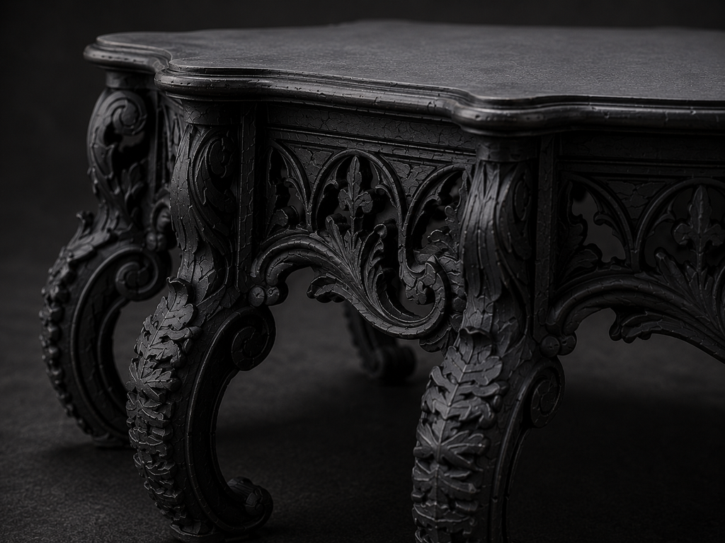 The Royal Reliquary — Ornate Plant Stand, Gothic Pedestal Riser, Hand-Painted