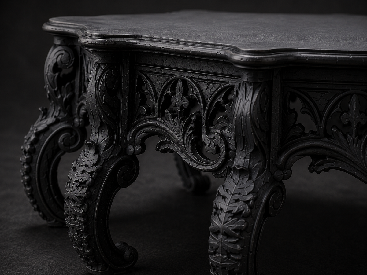 The Royal Reliquary — Ornate Plant Stand, Gothic Pedestal Riser, Hand-Painted