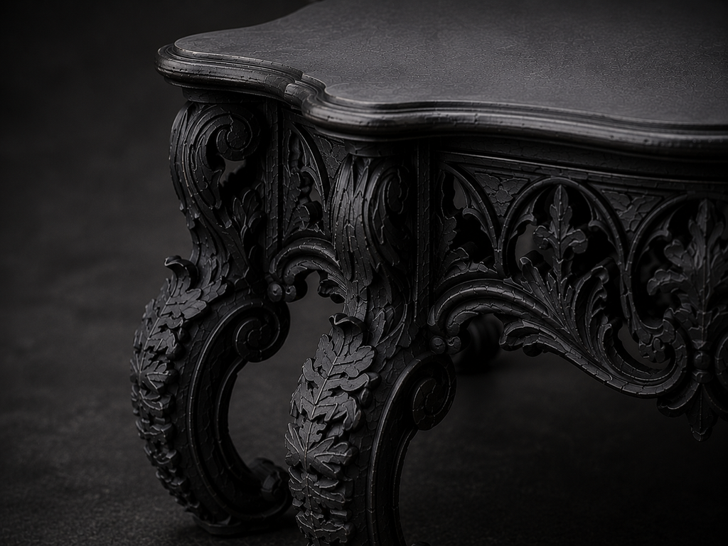 The Royal Reliquary — Ornate Plant Stand, Gothic Pedestal Riser, Hand-Painted