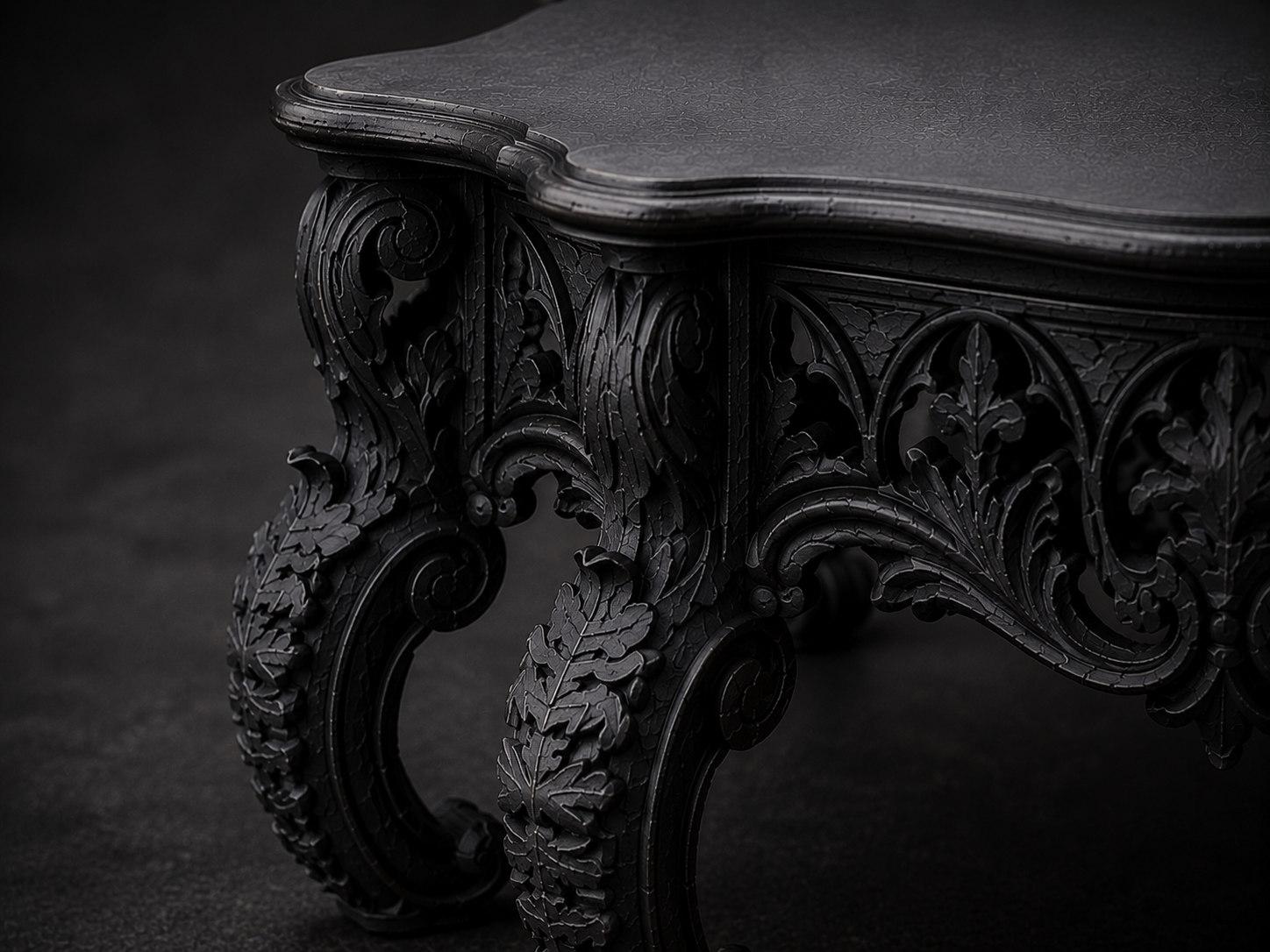 The Royal Reliquary — Ornate Plant Stand, Gothic Pedestal Riser, Hand-Painted