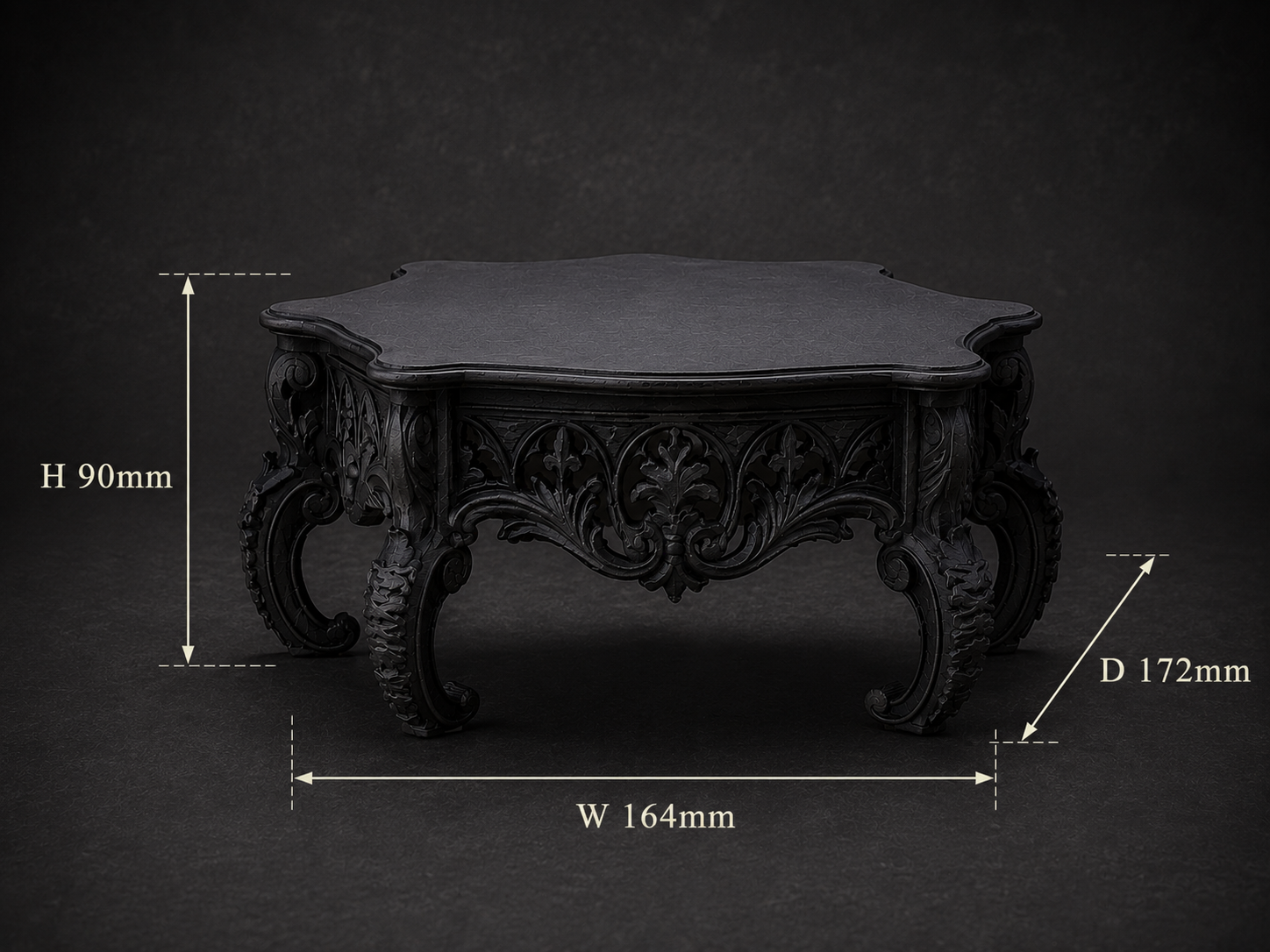 The Royal Reliquary — Ornate Plant Stand, Gothic Pedestal Riser, Hand-Painted
