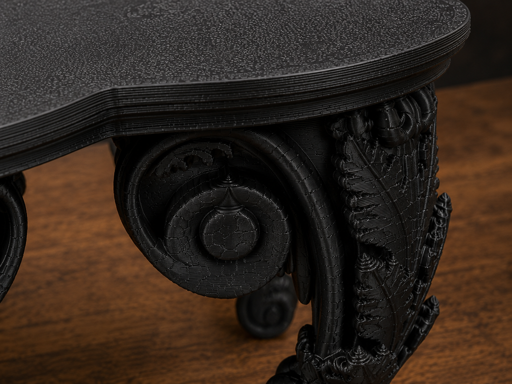 The Ebony Pedestal — Tabletop Plant Stand, Baroque Gothic Pedestal, Hand-Painted