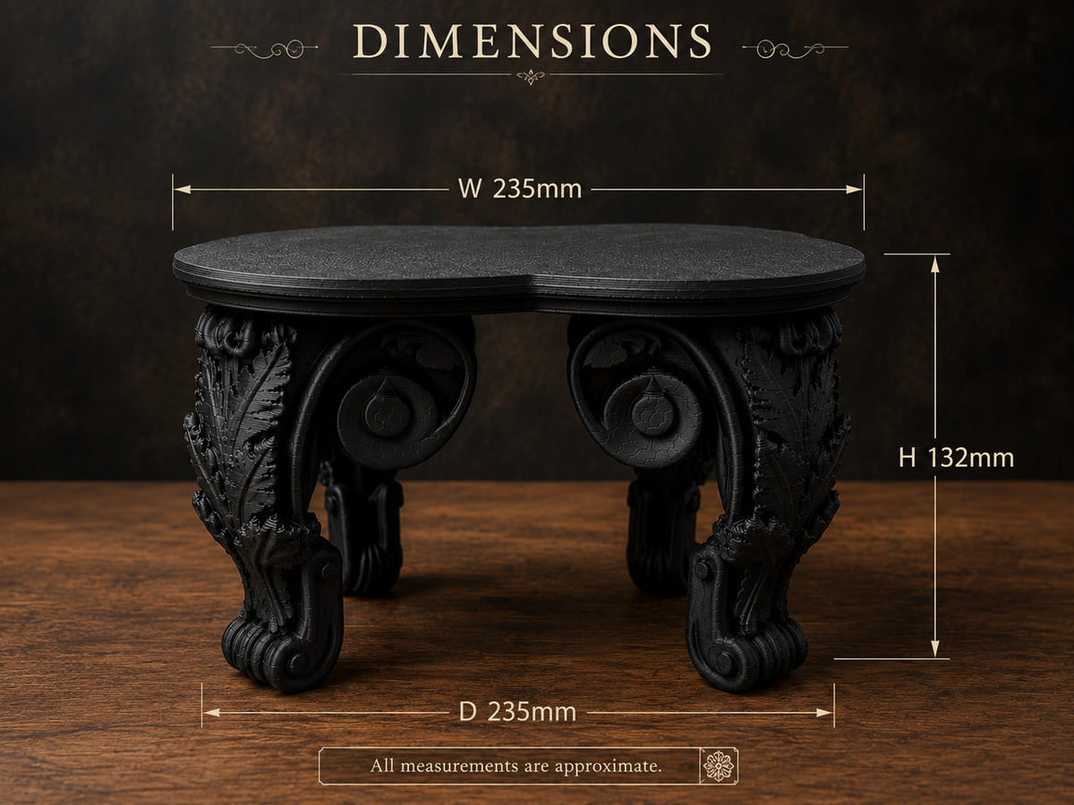 The Ebony Pedestal — Tabletop Plant Stand, Baroque Gothic Pedestal, Hand-Painted