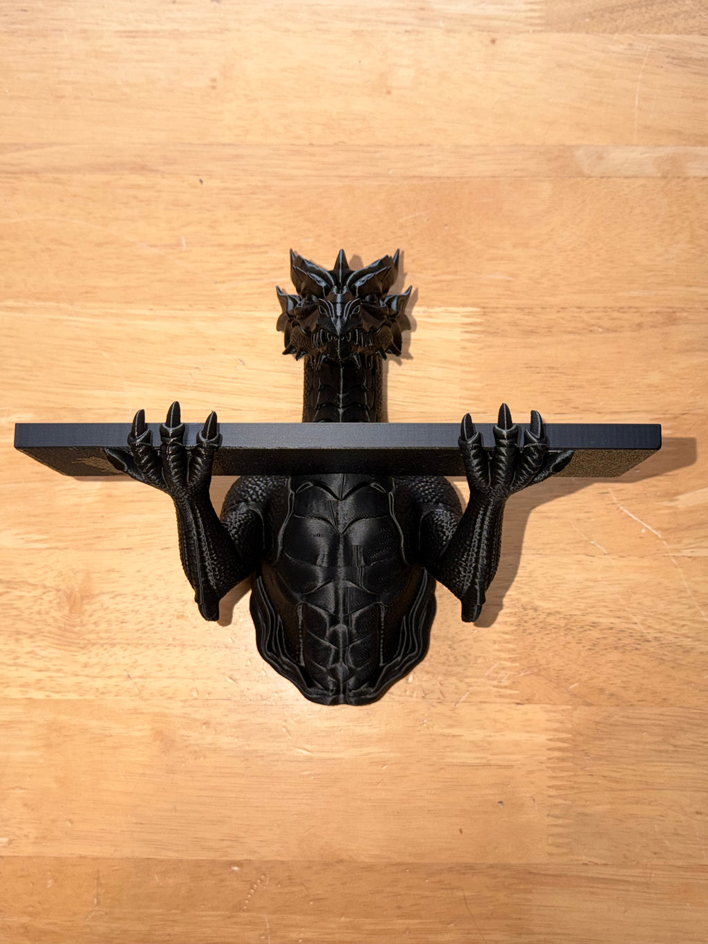 The Grimoire Guardian — Dragon Wall Shelf, Gothic Book & Crystal Shelf, Hand-Painted
