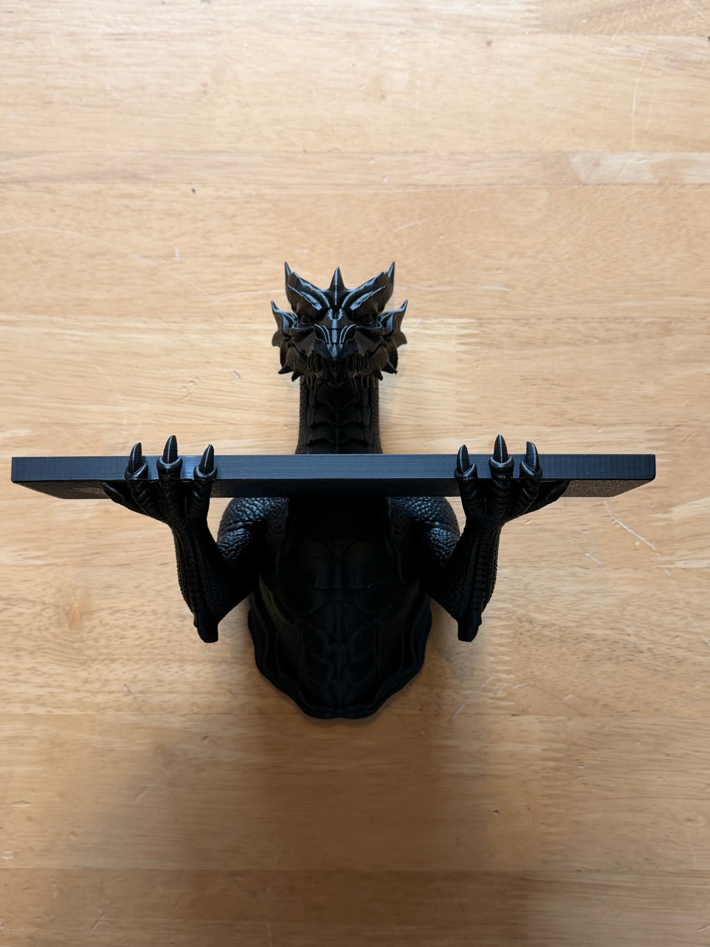 The Grimoire Guardian — Dragon Wall Shelf, Gothic Book & Crystal Shelf, Hand-Painted