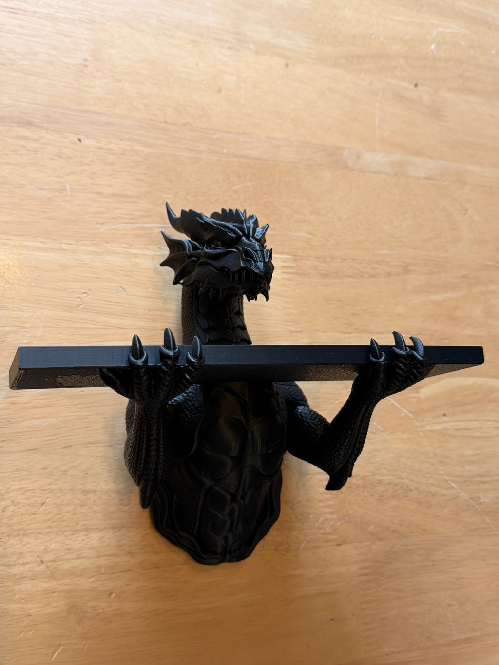 The Grimoire Guardian — Dragon Wall Shelf, Gothic Book & Crystal Shelf, Hand-Painted