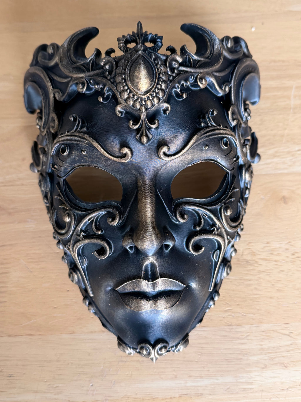 The Baroque Enigma — Venetian Masquerade Mask, Halloween Mask, Hand-Painted