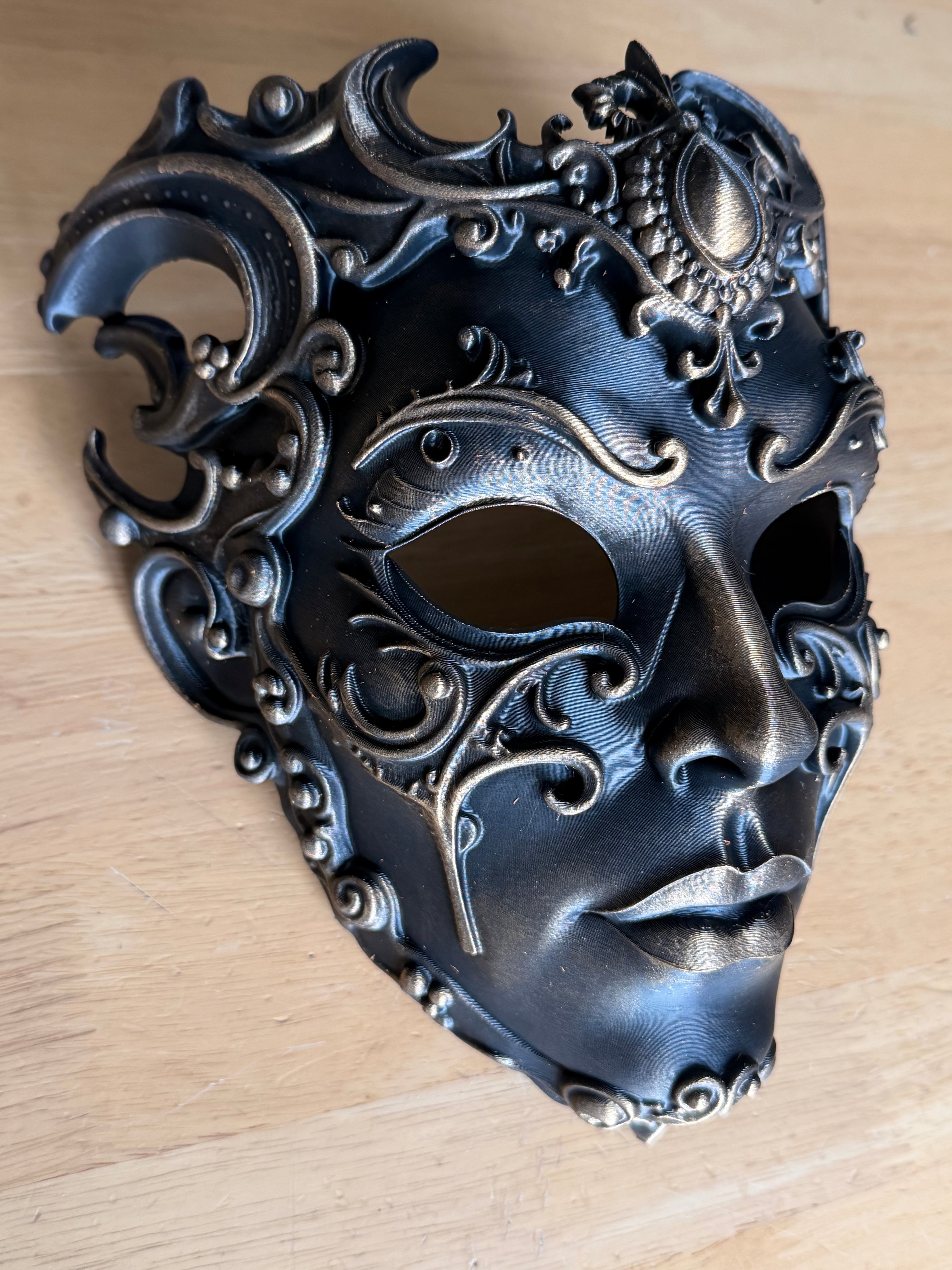 The Baroque Enigma — Venetian Masquerade Mask, Halloween Mask, Hand-Painted