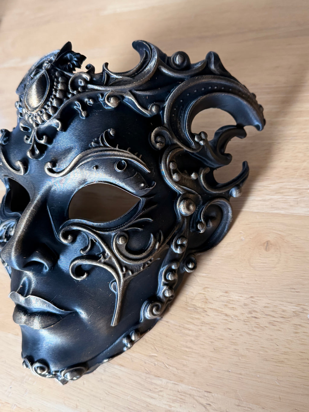 The Baroque Enigma — Venetian Masquerade Mask, Halloween Mask, Hand-Painted