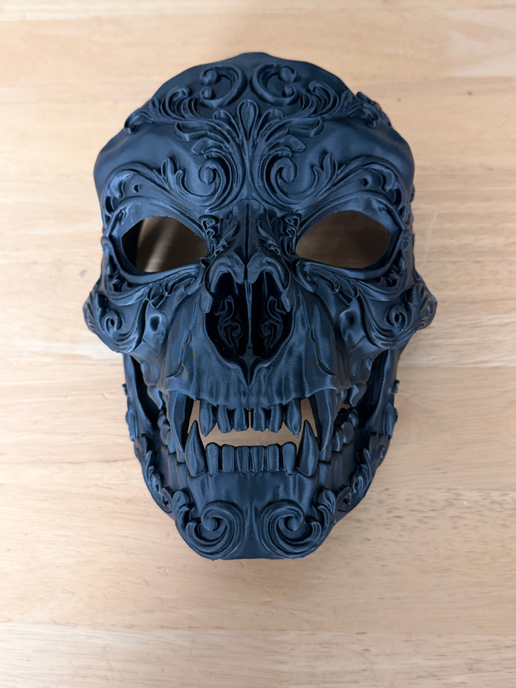 The Crimson Revenant — Vampire Skull Mask, Halloween Masquerade, Hand-Painted