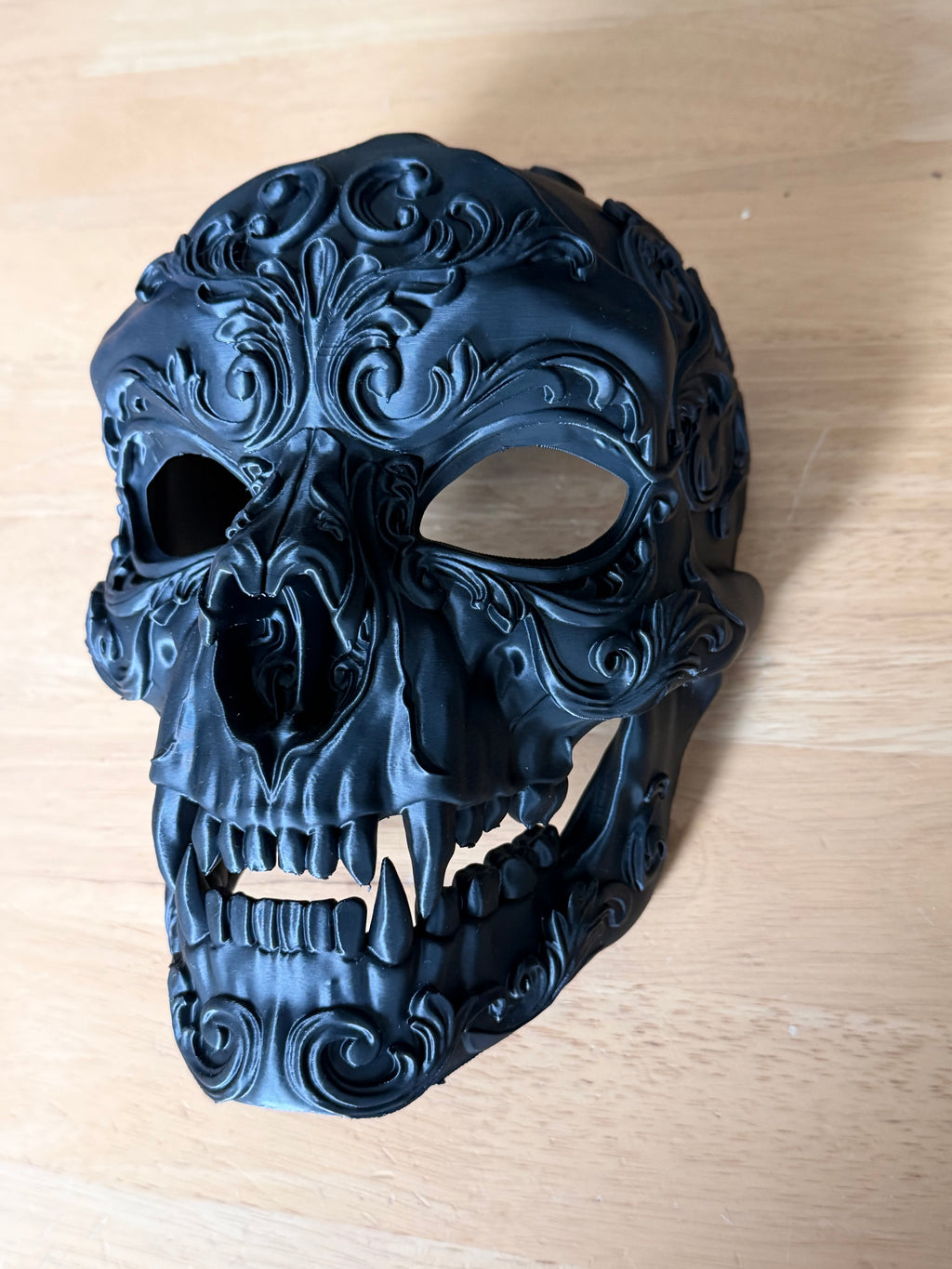 The Crimson Revenant — Vampire Skull Mask, Halloween Masquerade, Hand-Painted