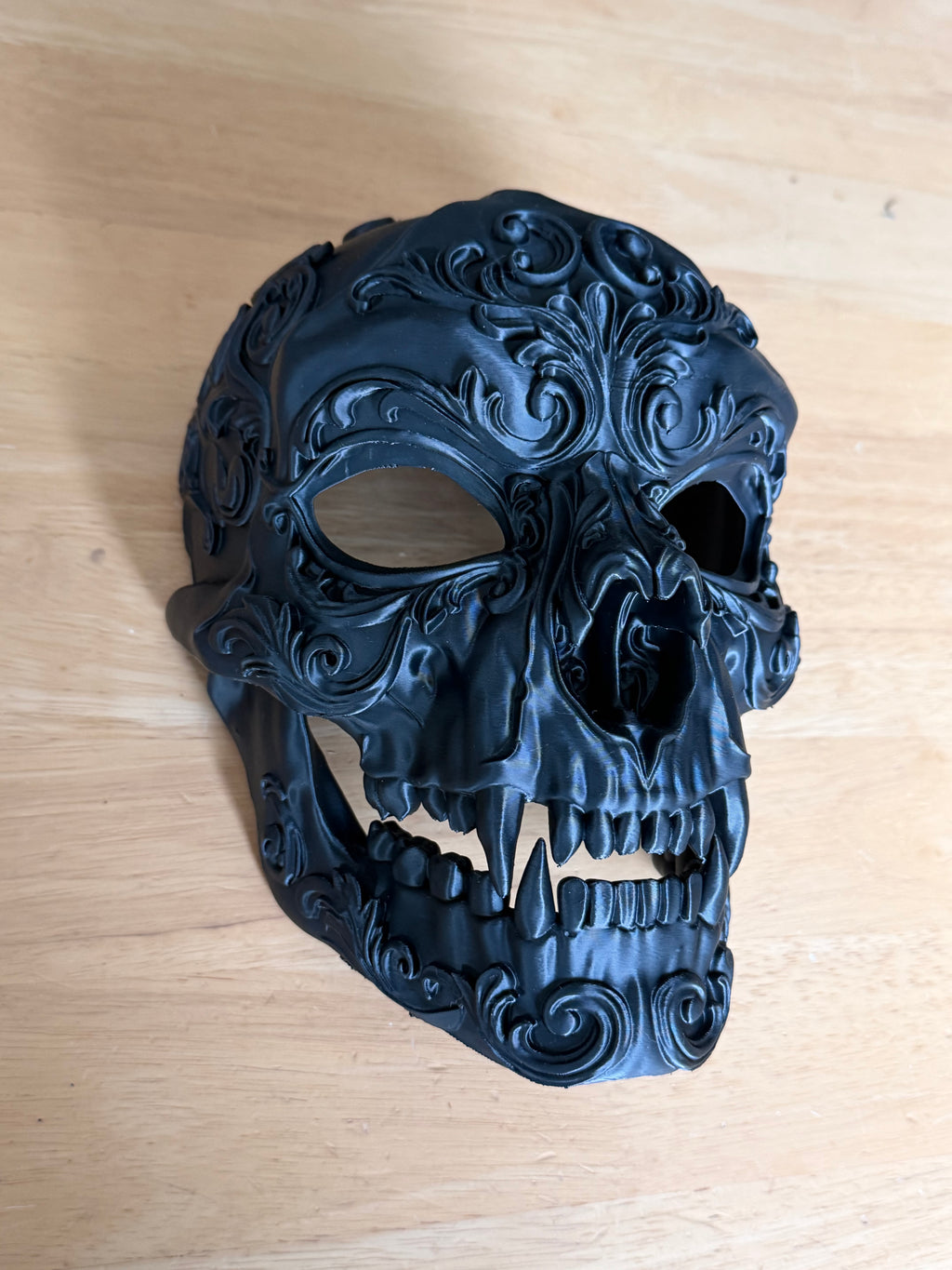 The Crimson Revenant — Vampire Skull Mask, Halloween Masquerade, Hand-Painted