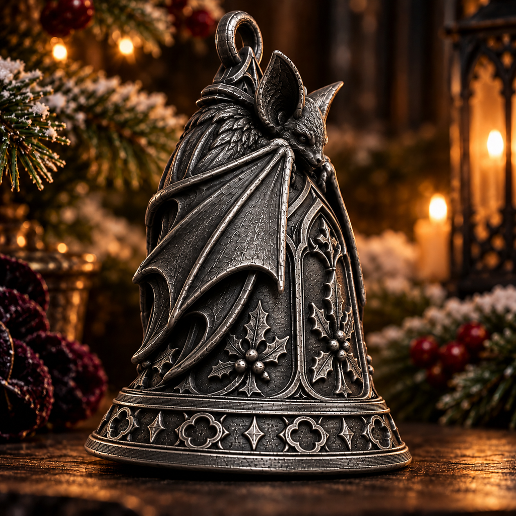 The Belfry Bat - Gothic Christmas Tree Ornament, Bat Bell Decoration, Alternative Xmas Decor, Gothic Holiday Ornament, Dark Christmas Gift