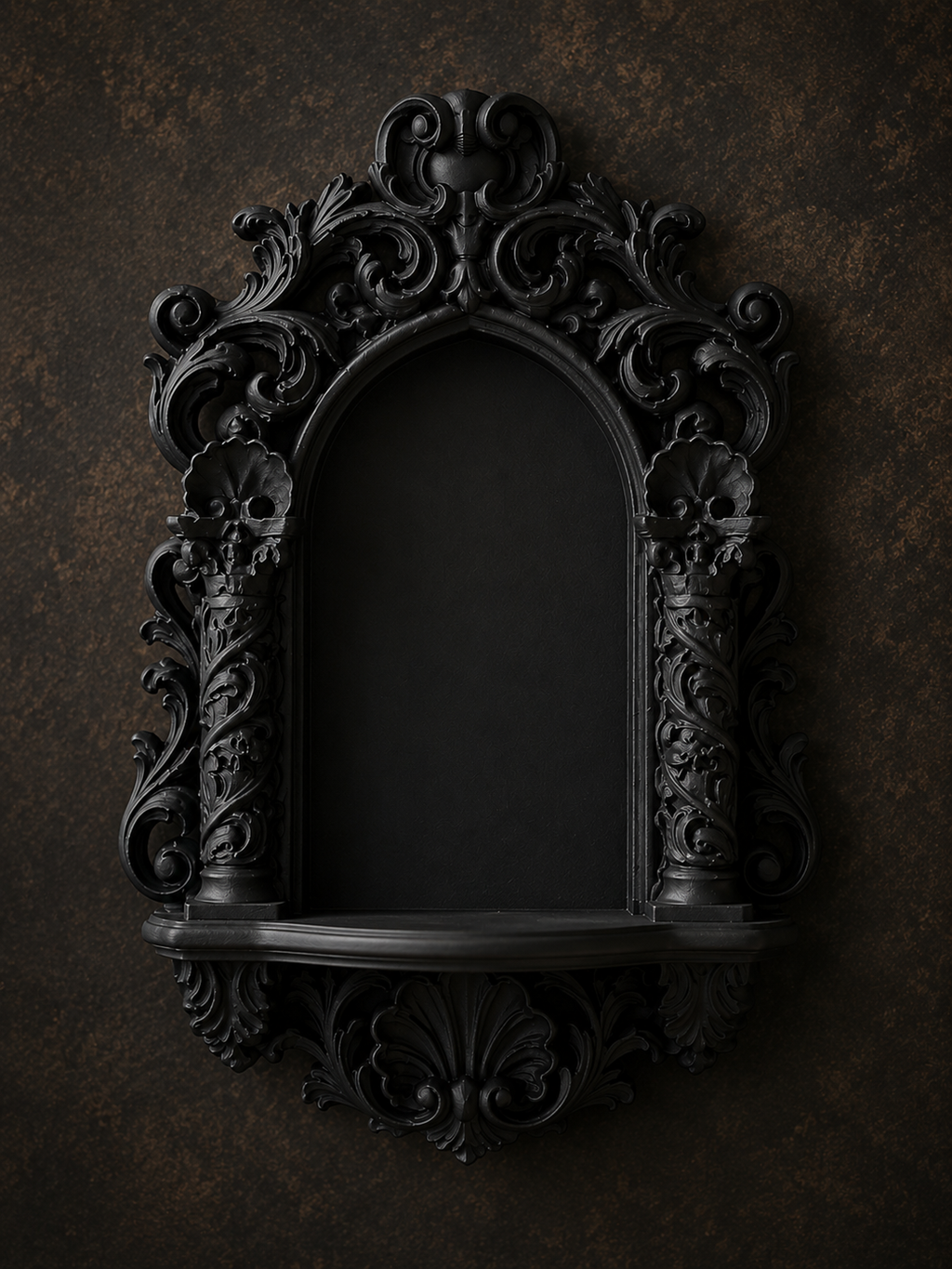 The Reliquary Arch — Arch Wall Shelf, Gothic Display Niche, Hand-Painted
