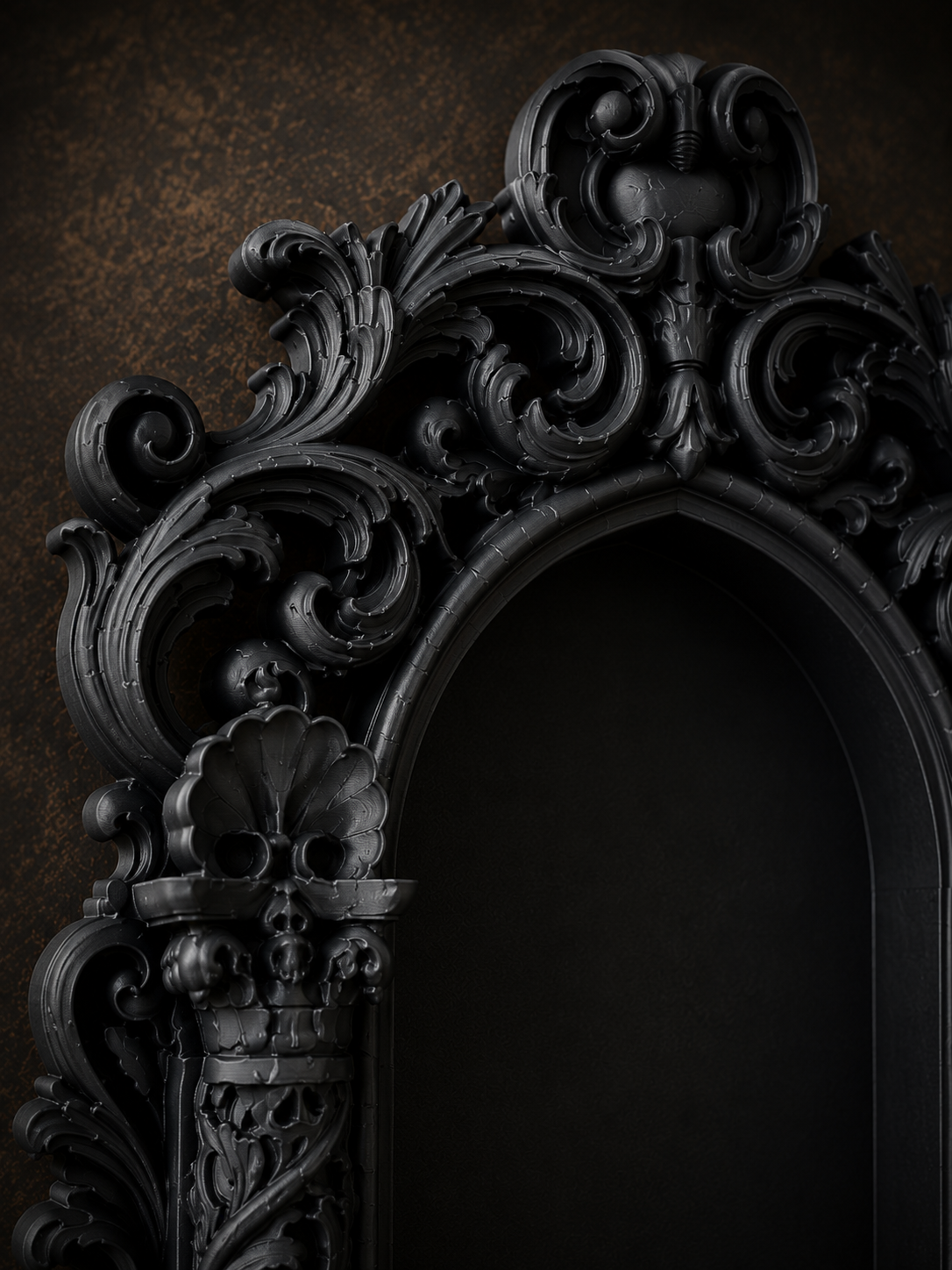 The Reliquary Arch — Arch Wall Shelf, Gothic Display Niche, Hand-Painted
