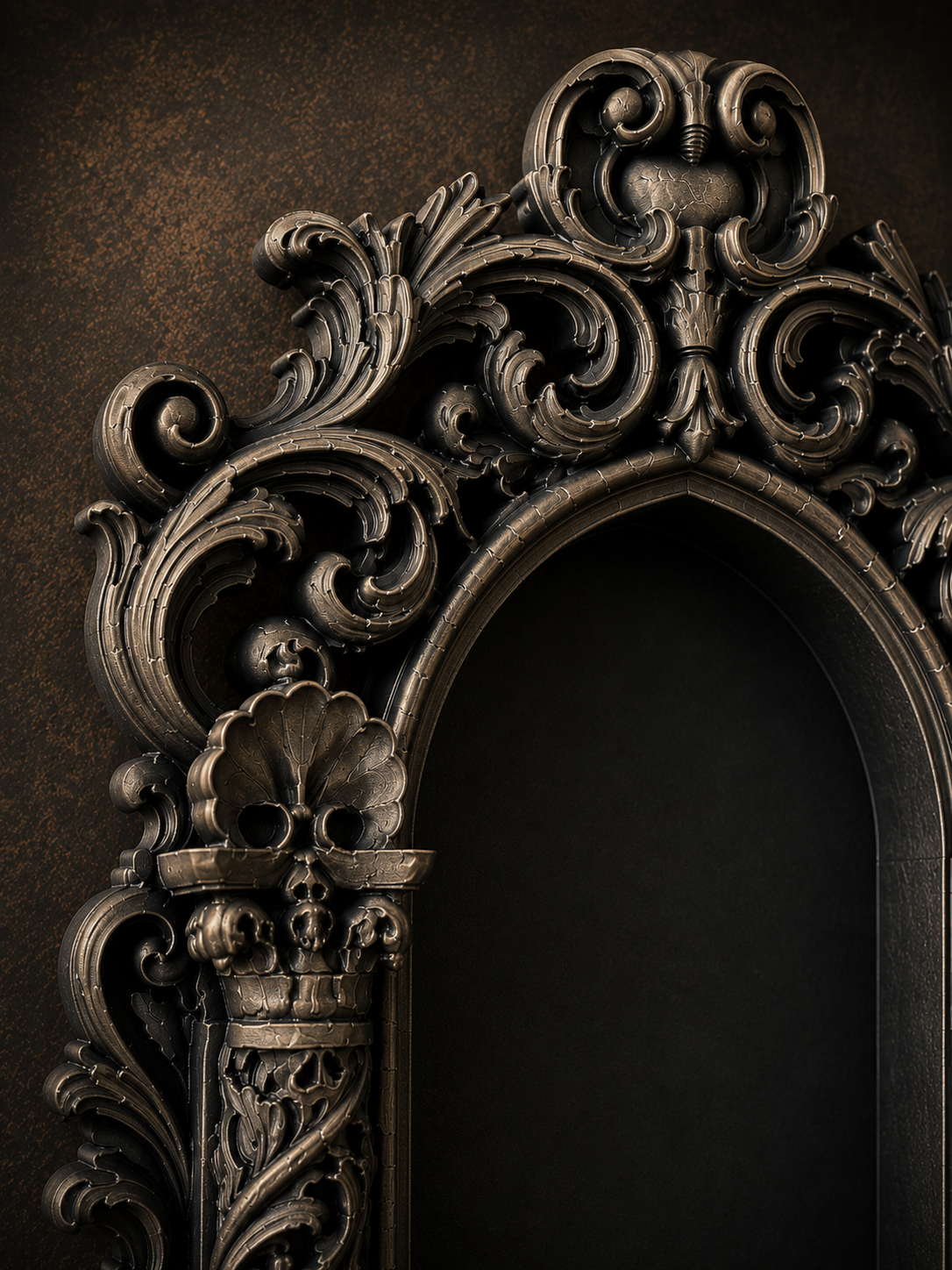 The Reliquary Arch — Arch Wall Shelf, Gothic Display Niche, Hand-Painted