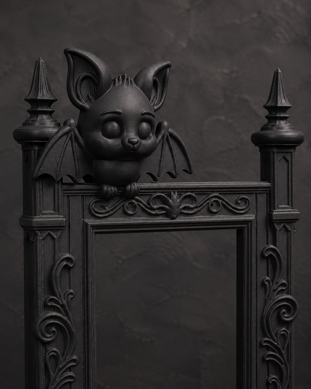 The Fledgling — Baby Bat Photo Frame, Cute Gothic Halloween Wall Frame