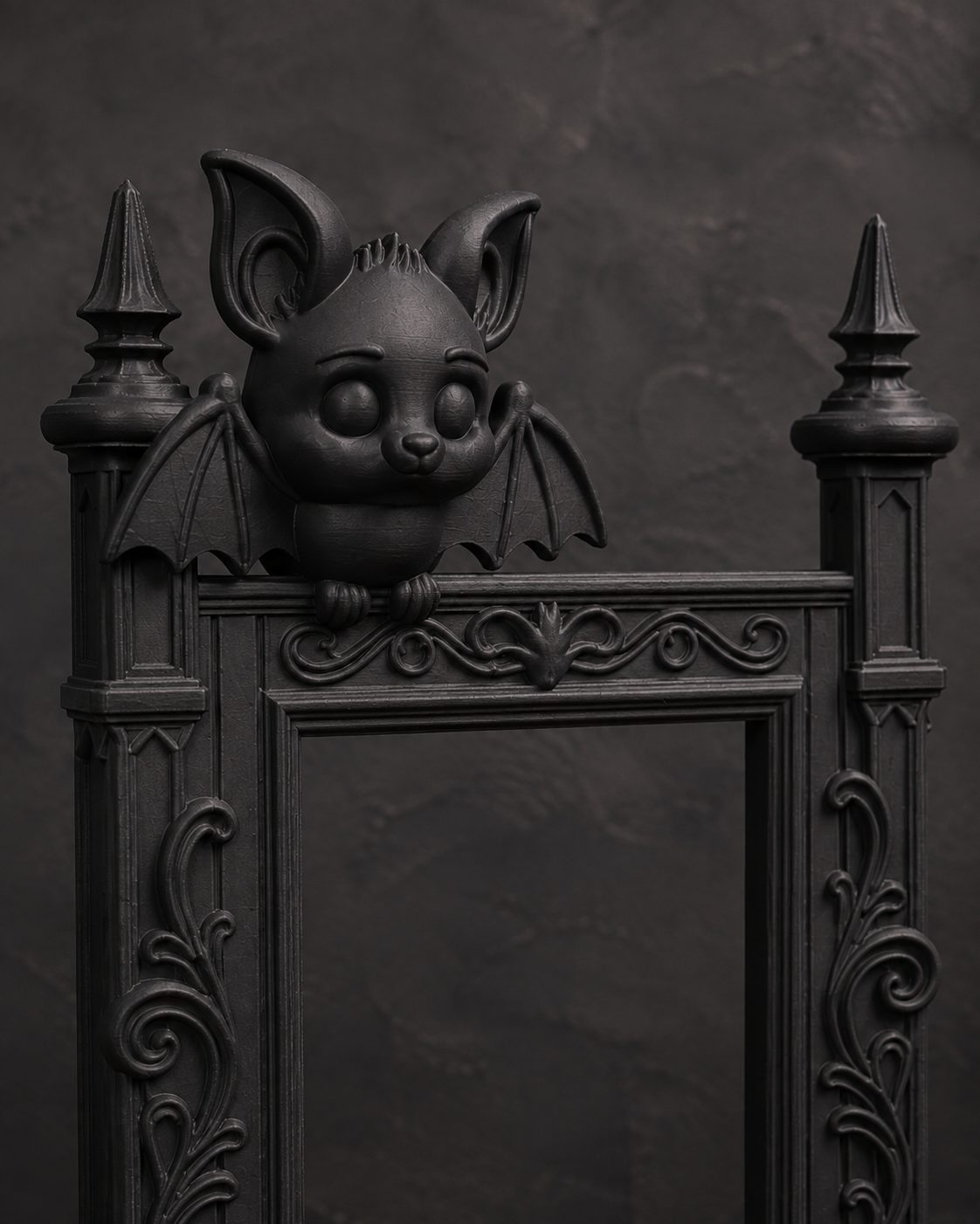 The Fledgling — Baby Bat Photo Frame, Cute Gothic Halloween Wall Frame