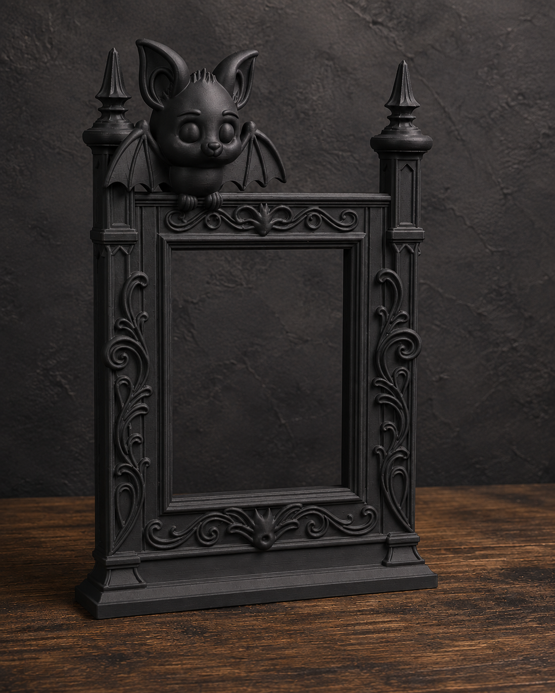 The Fledgling — Baby Bat Photo Frame, Cute Gothic Halloween Wall Frame