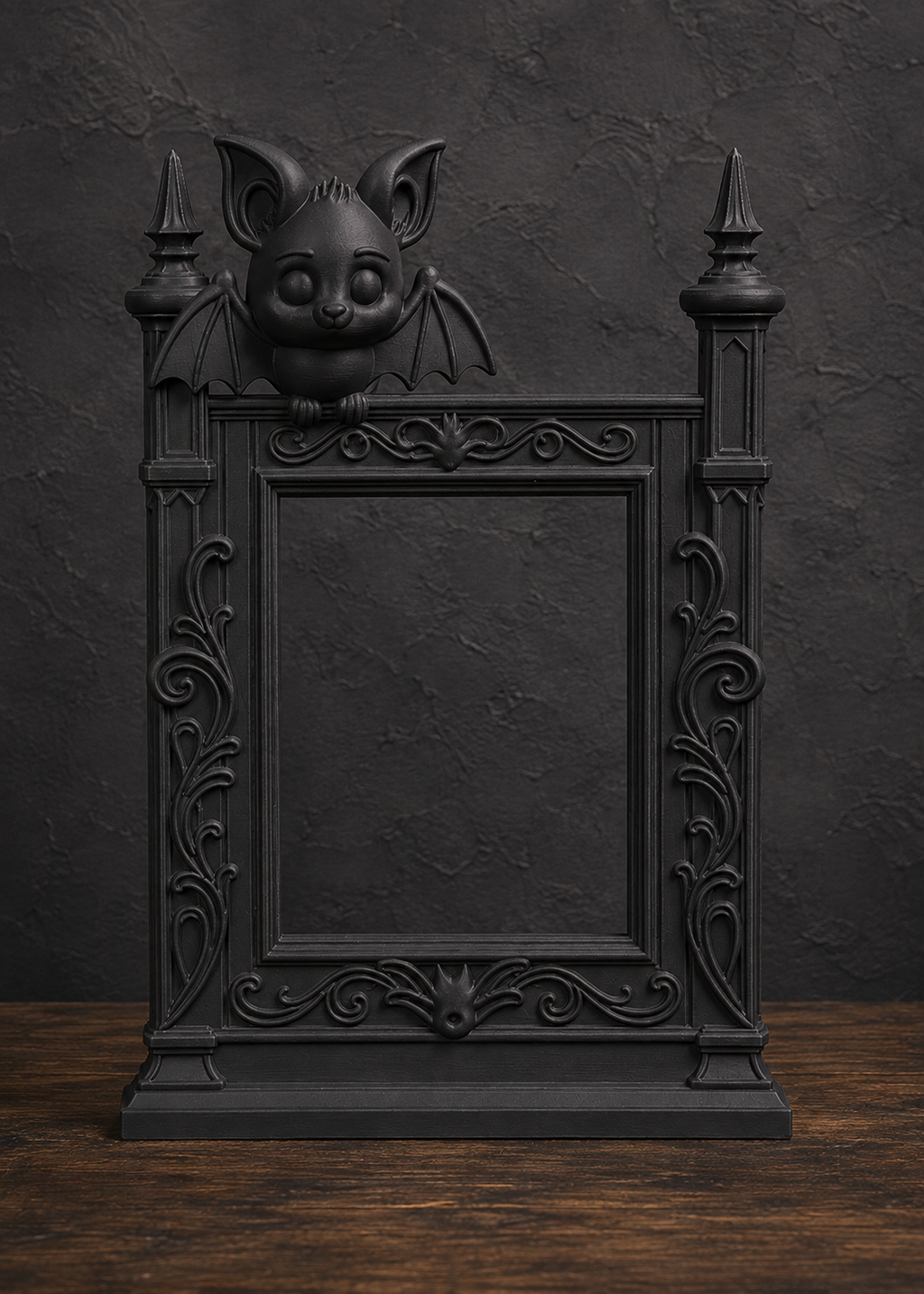 The Fledgling — Baby Bat Photo Frame, Cute Gothic Halloween Wall Frame