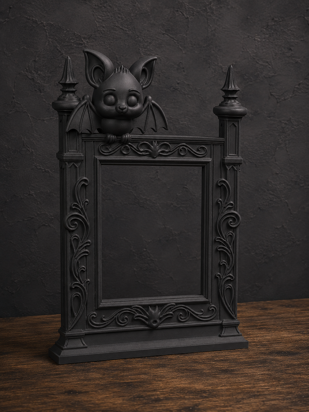 The Fledgling — Baby Bat Photo Frame, Cute Gothic Halloween Wall Frame