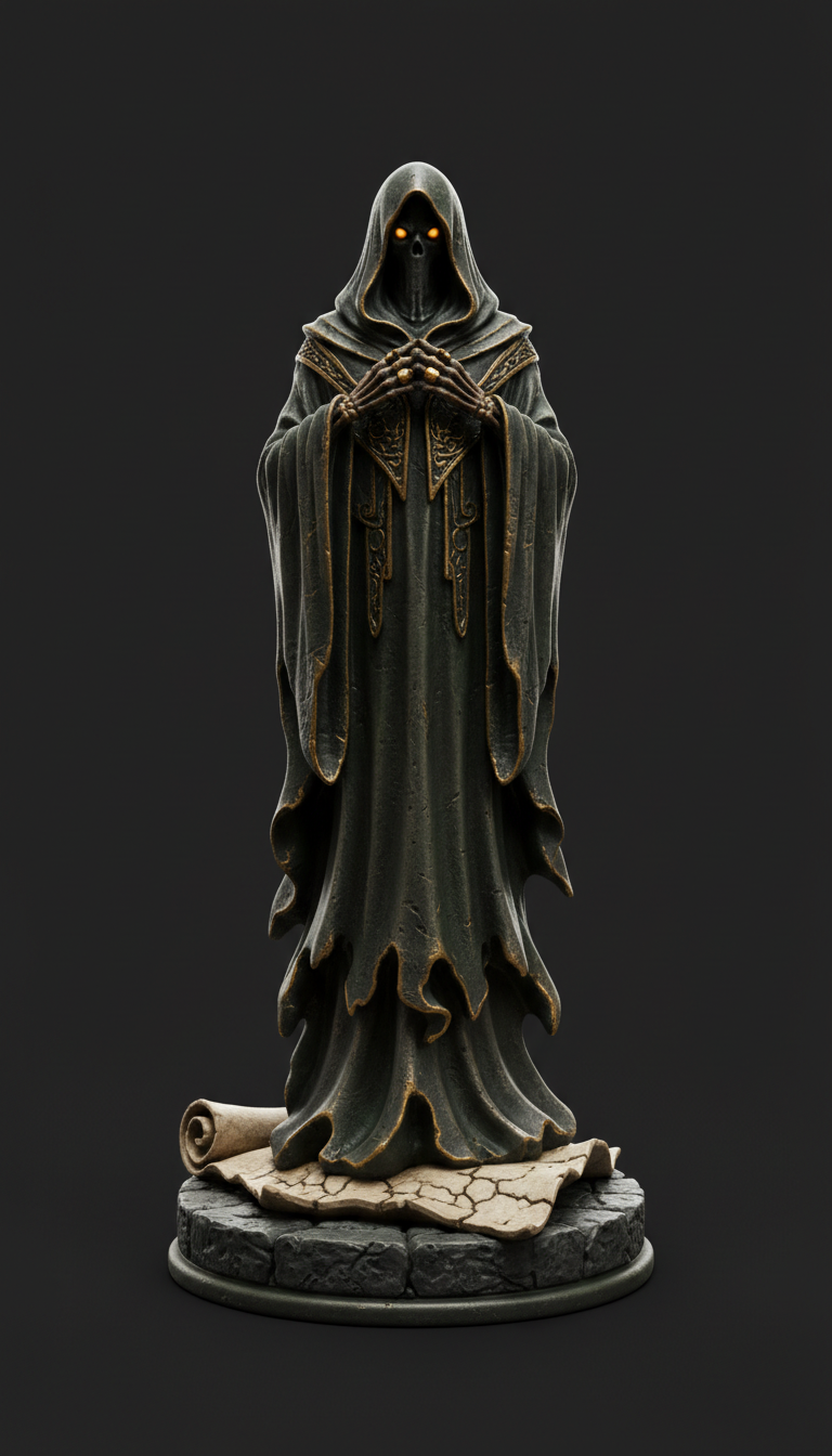 Gothic Ghost Figurine With Matte Veil