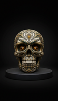 Ornate Skull Relic In Metallic Black