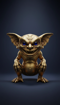 Antique Gold Mischievous Gremlin Mascot