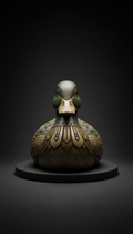 Mysterious Duck Statuette With Shadow Patina