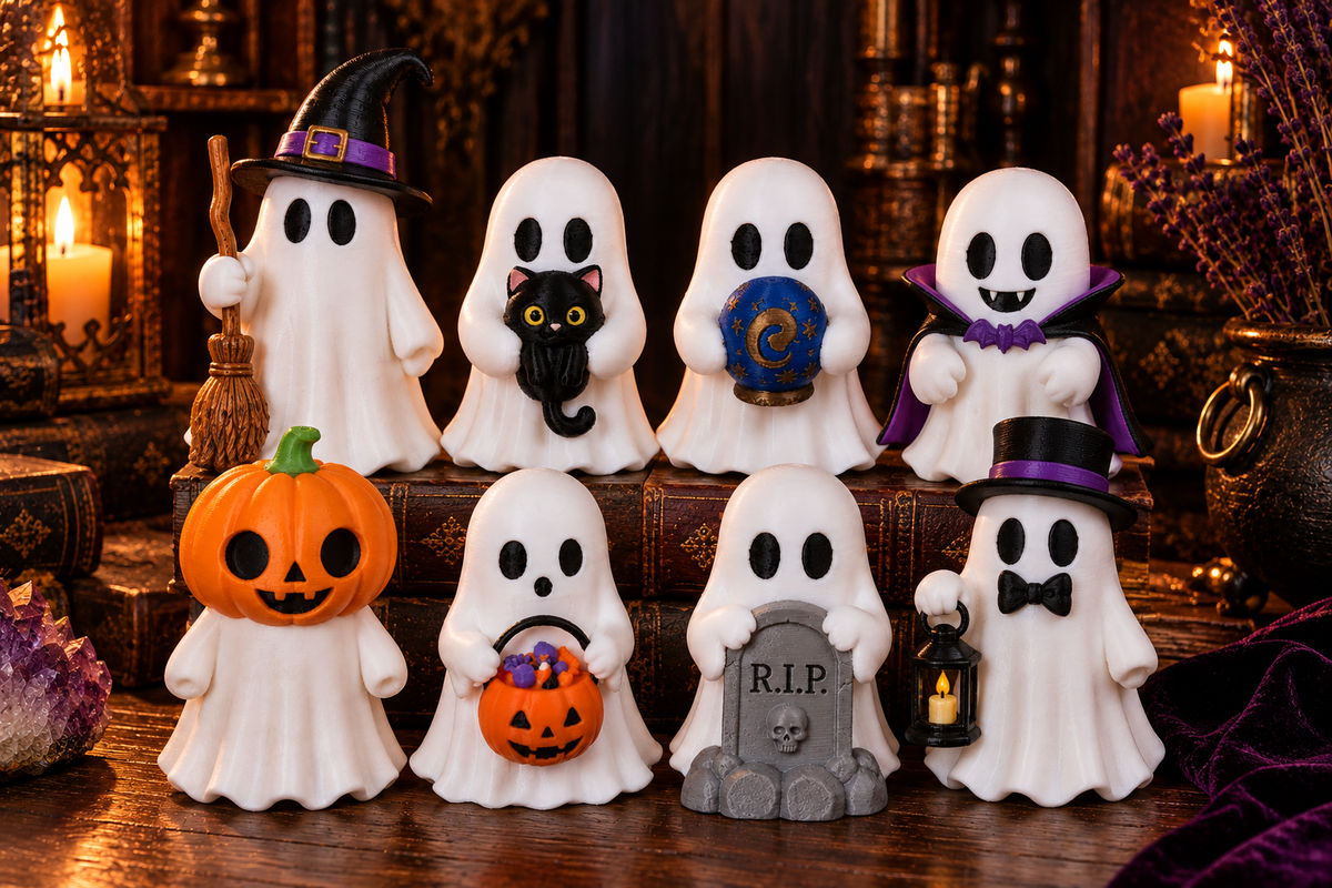 Gremlin Relics Halloween Ghost Collection - Cute 3D Printed Spooky Ghosts