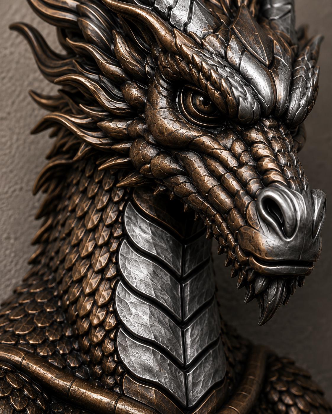 The Scaled Reliquary — Dragon Scale Wall Shelf, Gothic Crystal Shelf, Hand-Painted