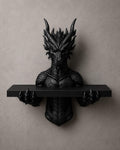 The Scaled Reliquary — Dragon Scale Wall Shelf, Gothic Crystal Shelf, Hand-Painted