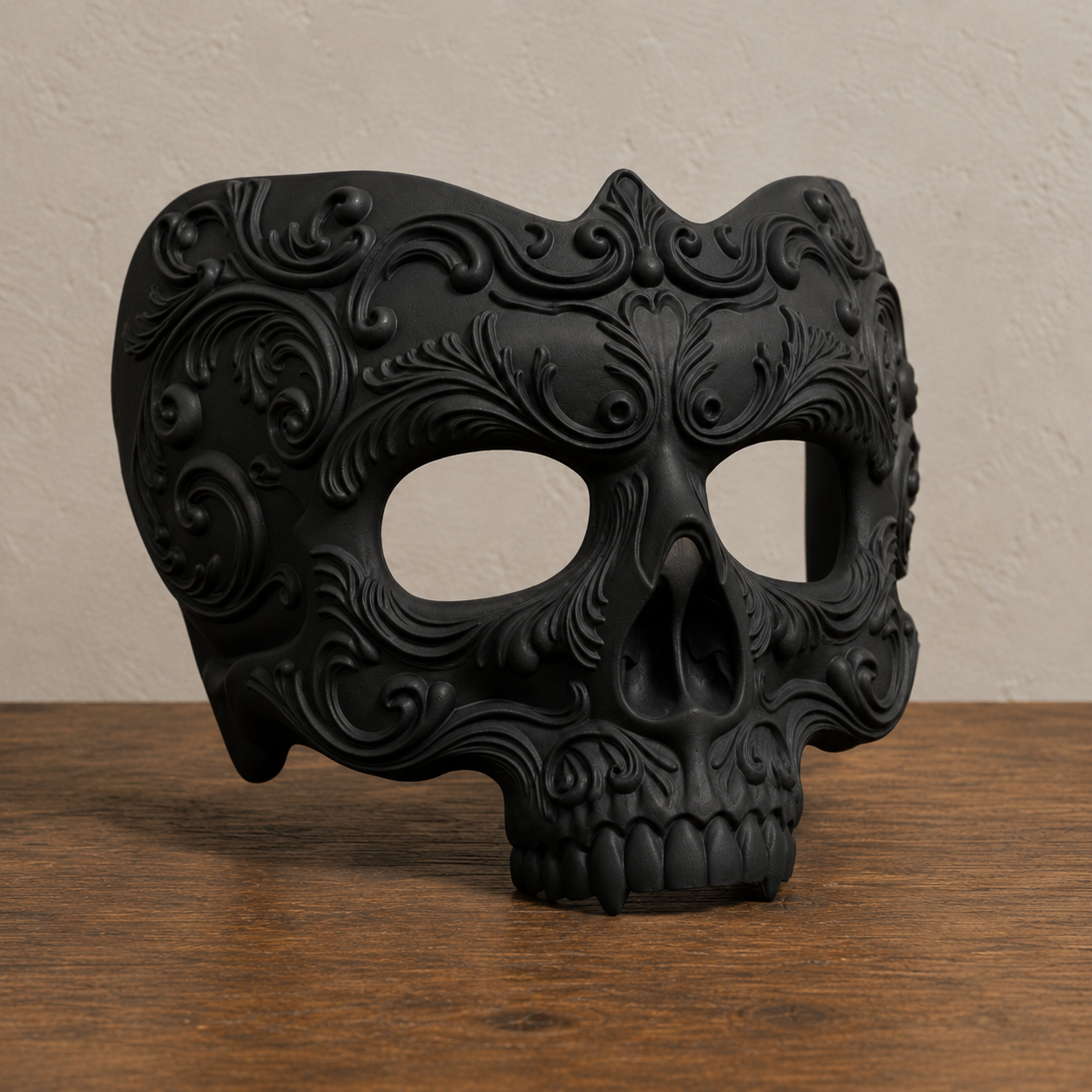 Memento Mori — Baroque Skull Masquerade Mask, Halloween Mask, Hand-Painted