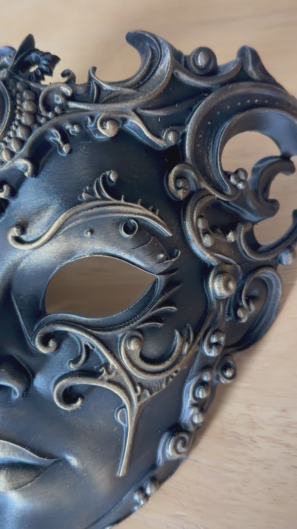 The Baroque Enigma — Venetian Masquerade Mask, Halloween Mask, Hand-Painted
