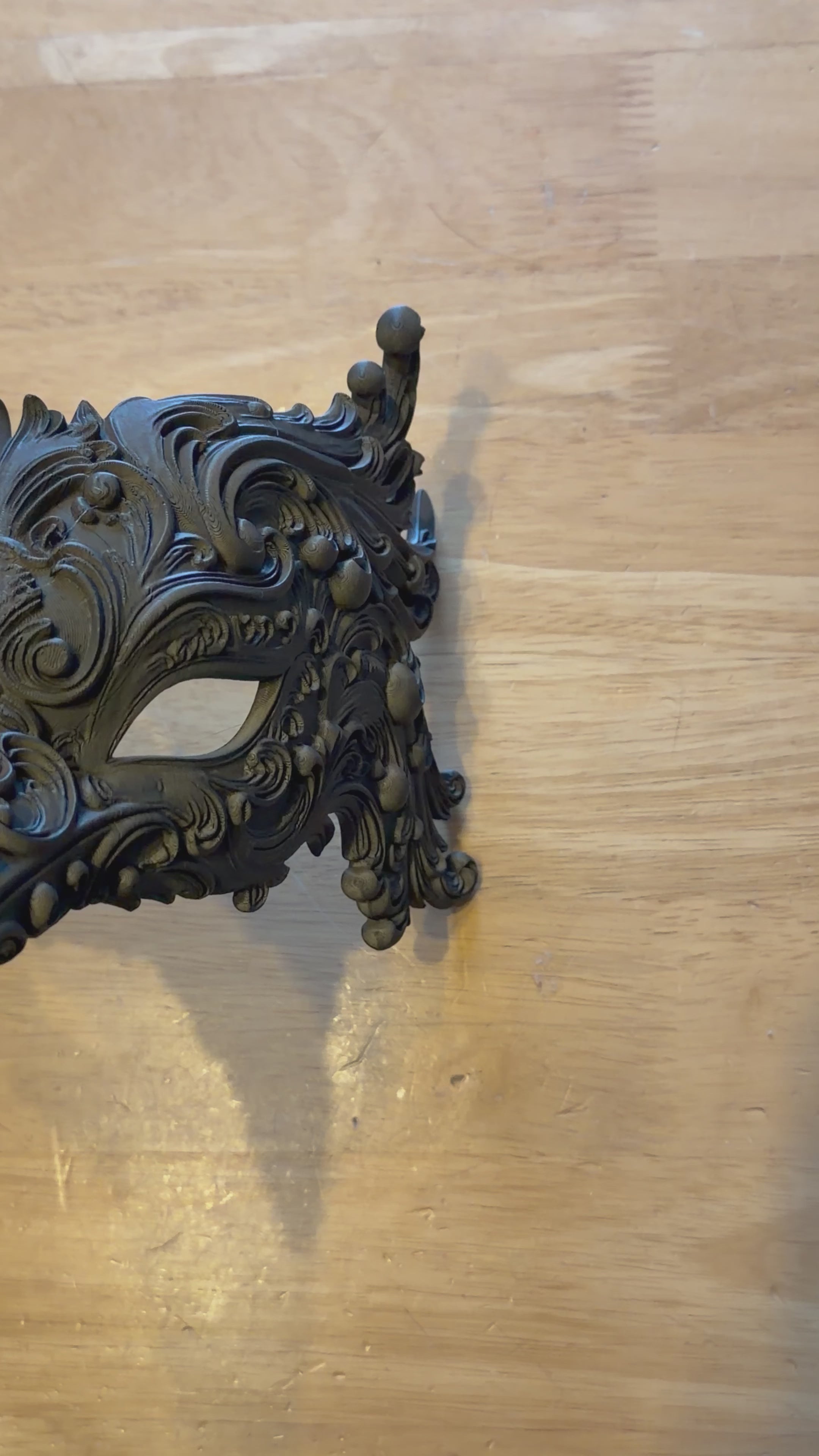 The Ebony Flight — Bird Masquerade Mask, Baroque Beak Mask, Hand-Painted