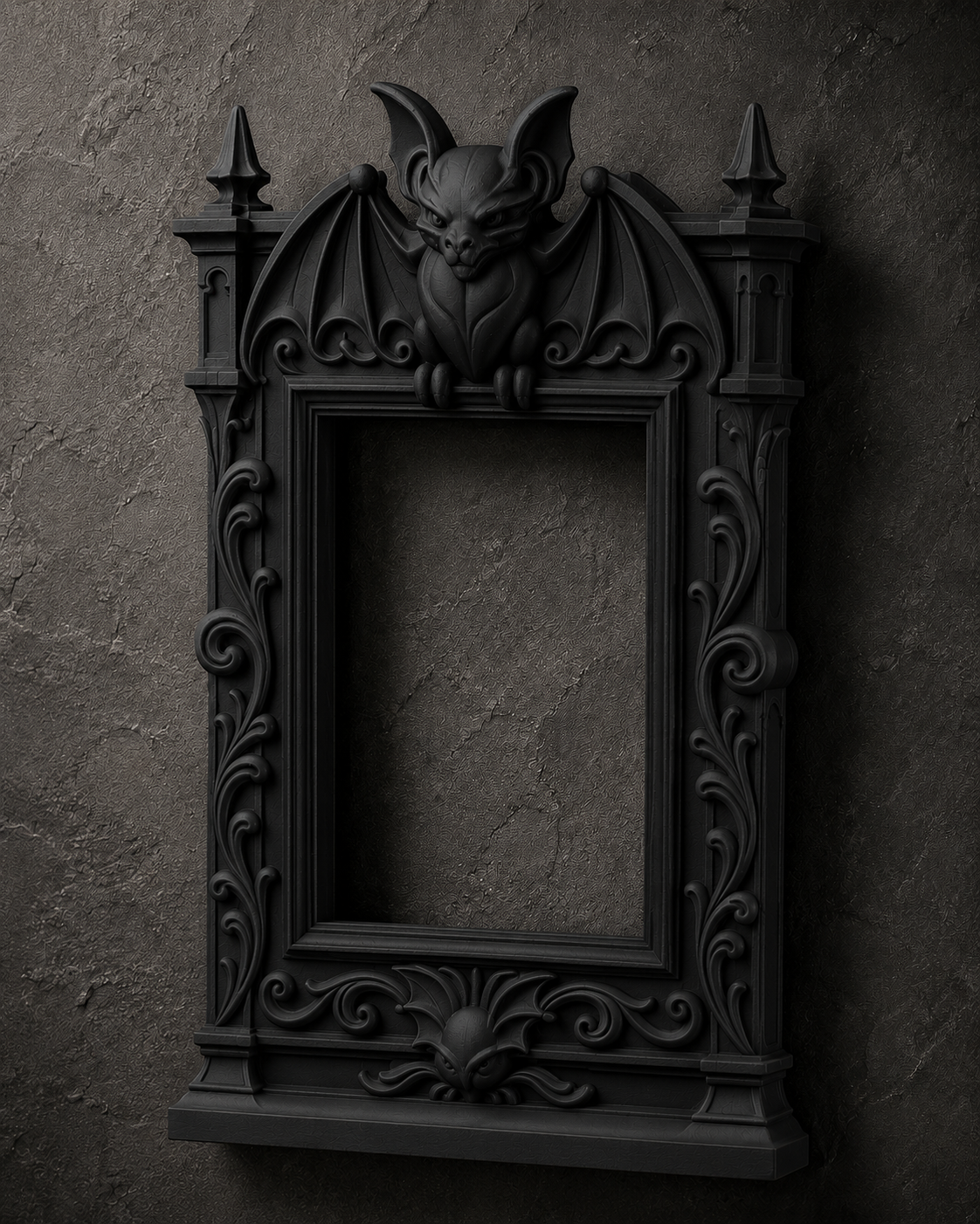 The Ledge Warden — Gargoyle Photo Frame, Gothic Cathedral Wall Frame