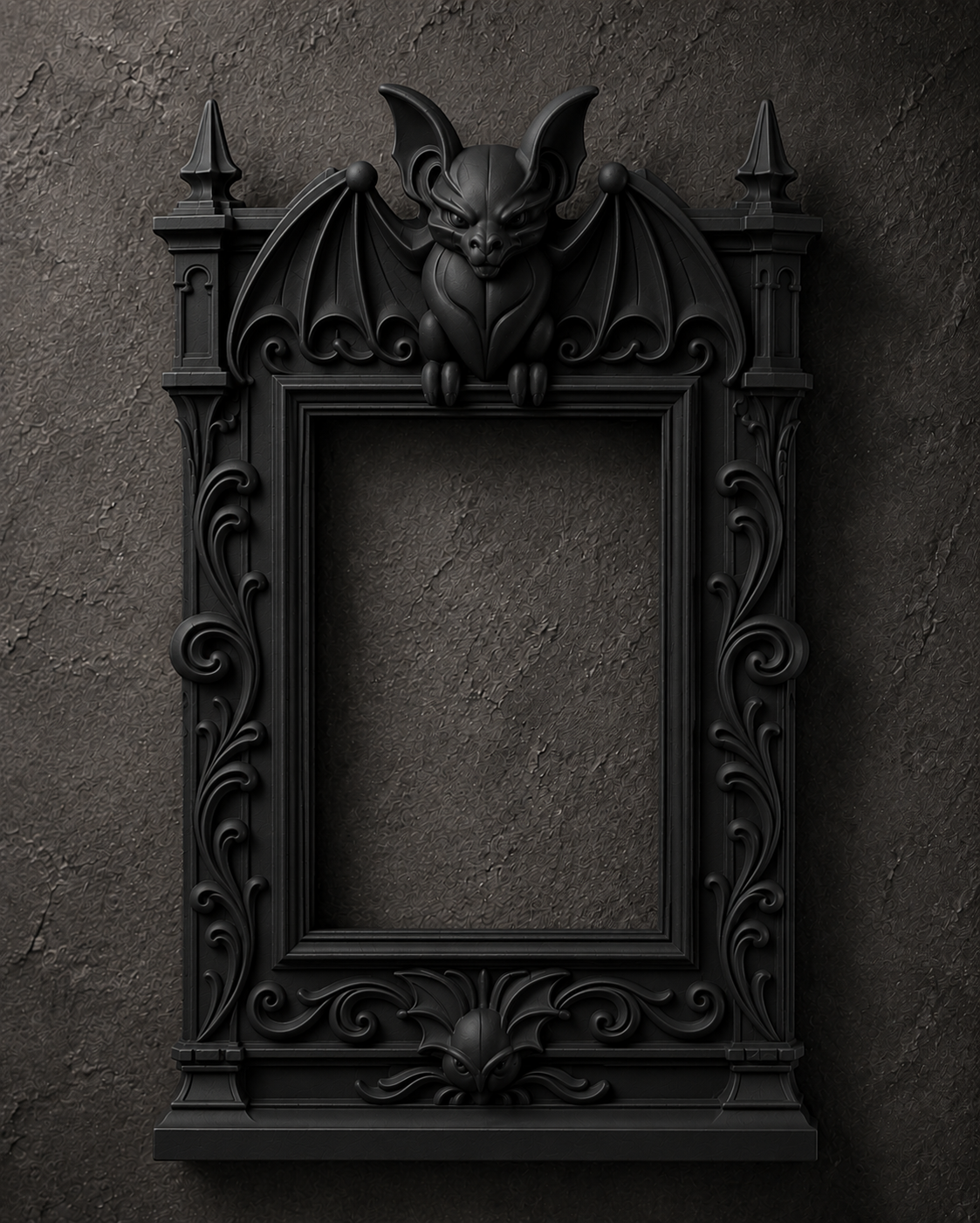 The Ledge Warden — Gargoyle Photo Frame, Gothic Cathedral Wall Frame