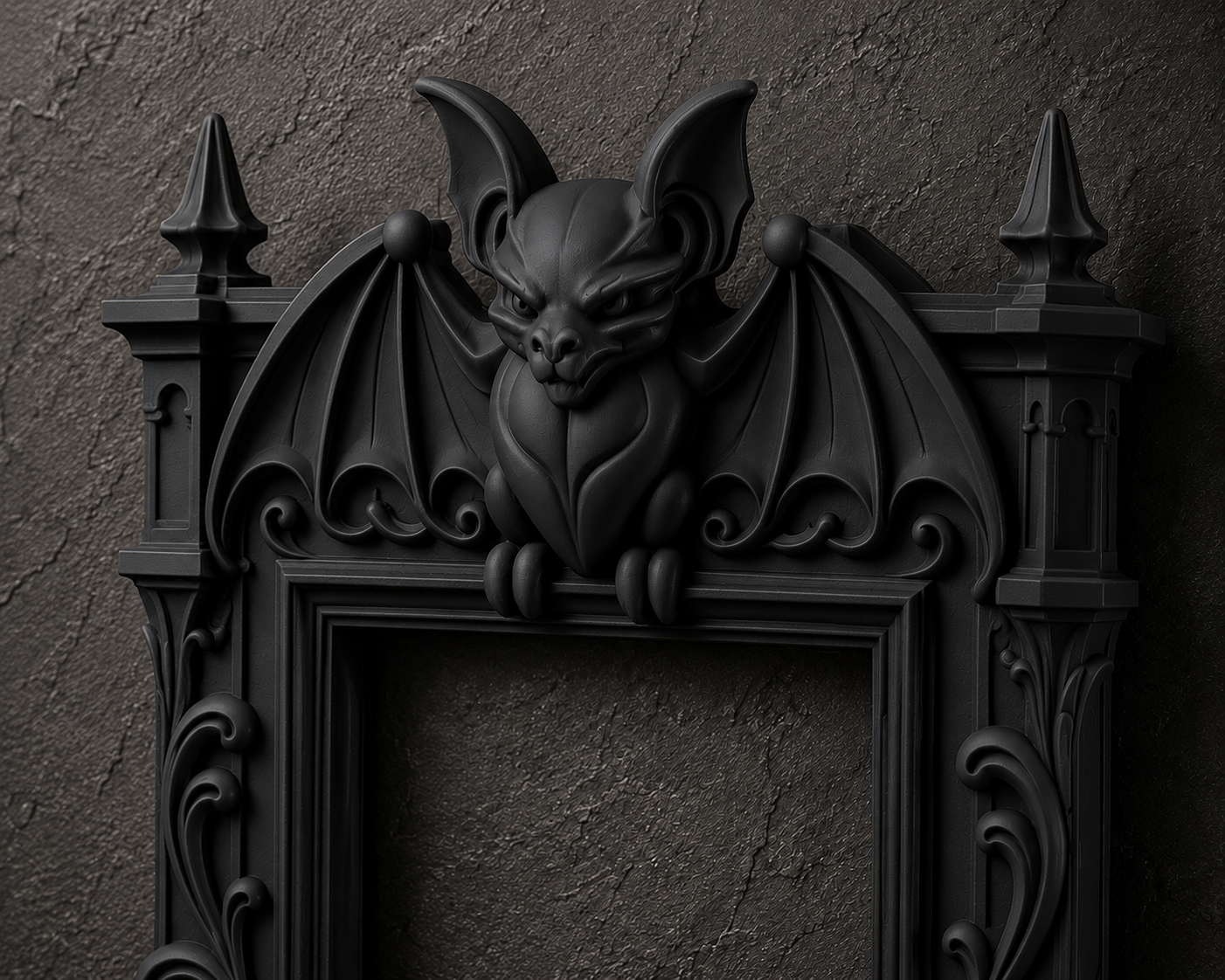 The Ledge Warden — Gargoyle Photo Frame, Gothic Cathedral Wall Frame