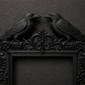 The Unkindness — Twin Raven Photo Frame, Gothic Corvid Wall Frame