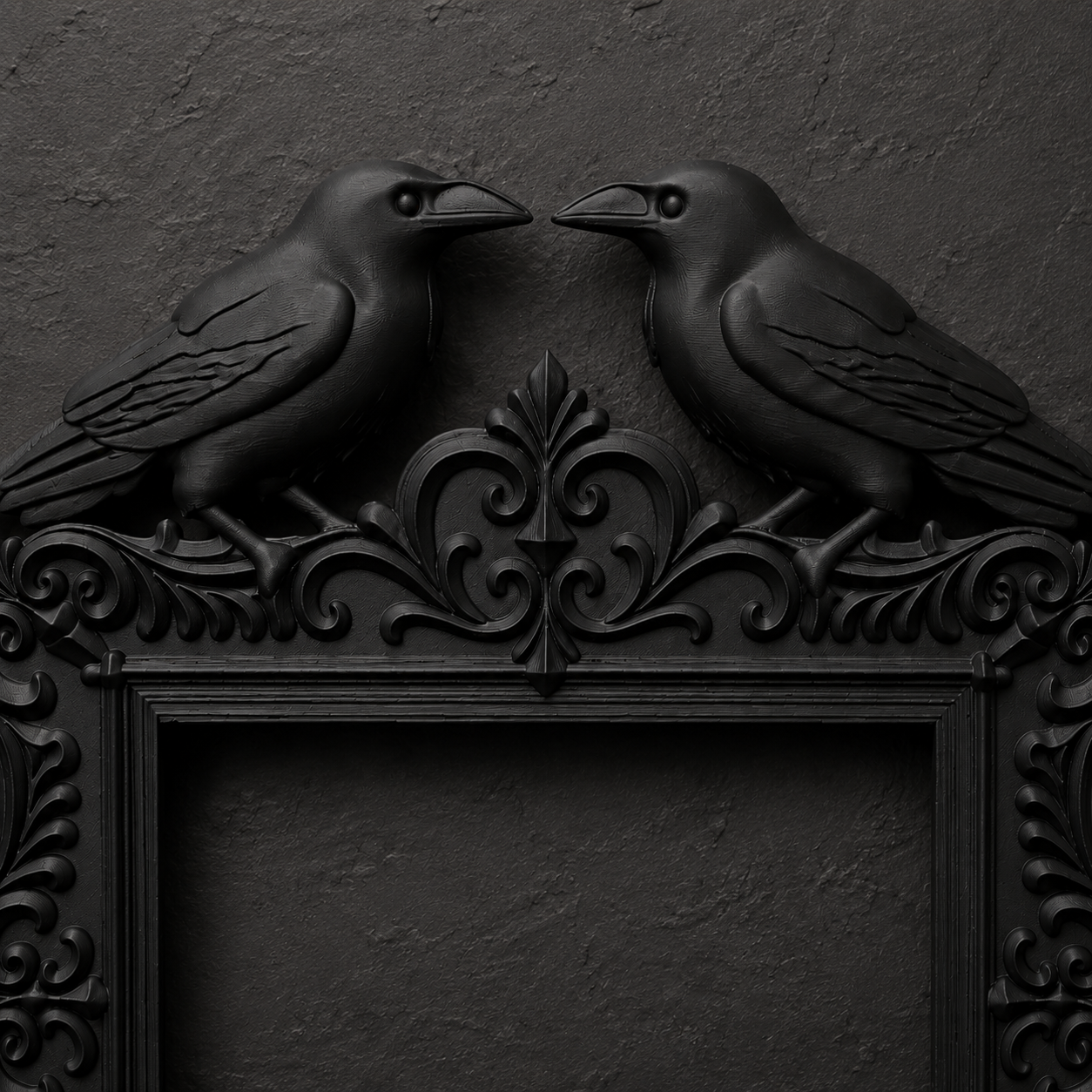 The Unkindness — Twin Raven Photo Frame, Gothic Corvid Wall Frame