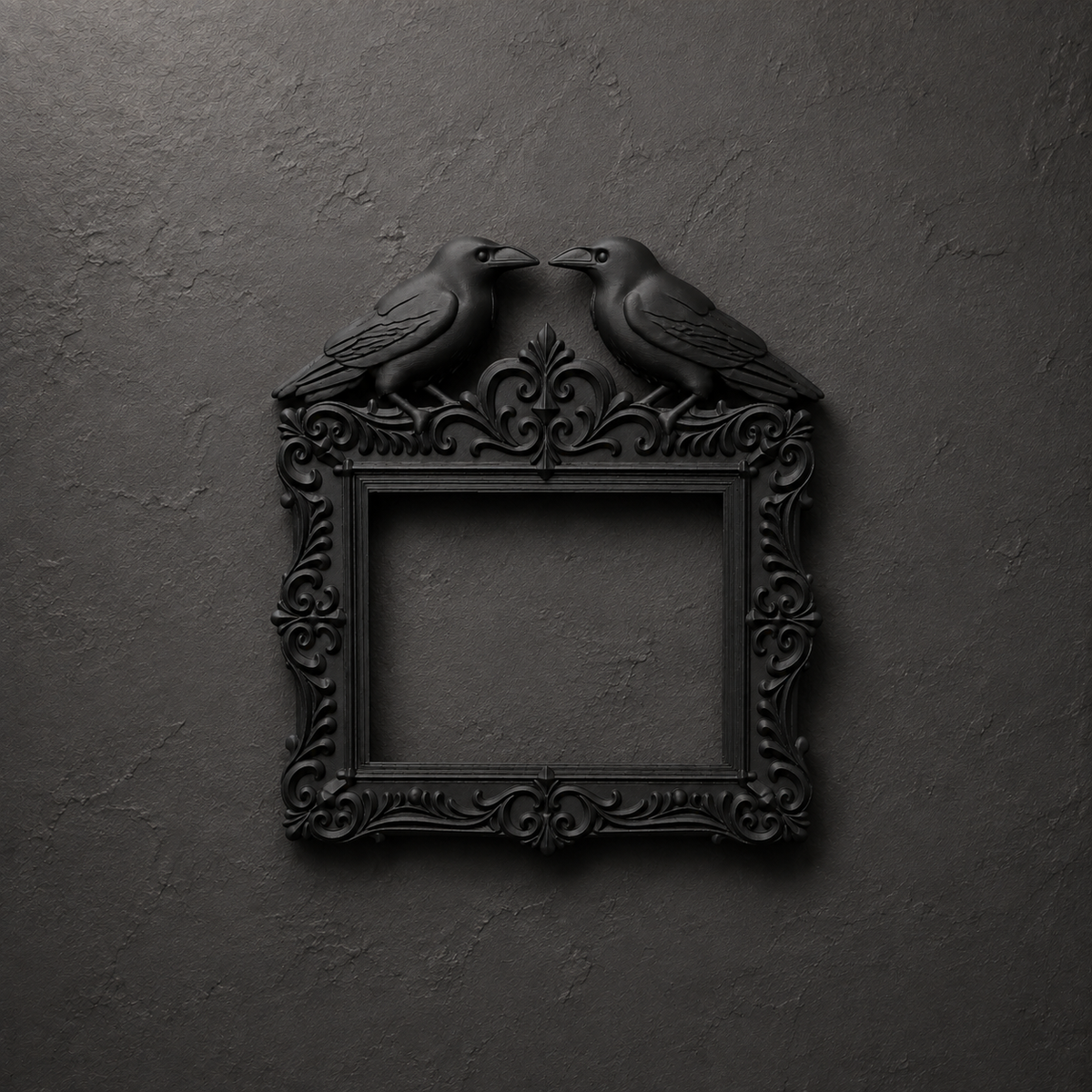 The Unkindness — Twin Raven Photo Frame, Gothic Corvid Wall Frame